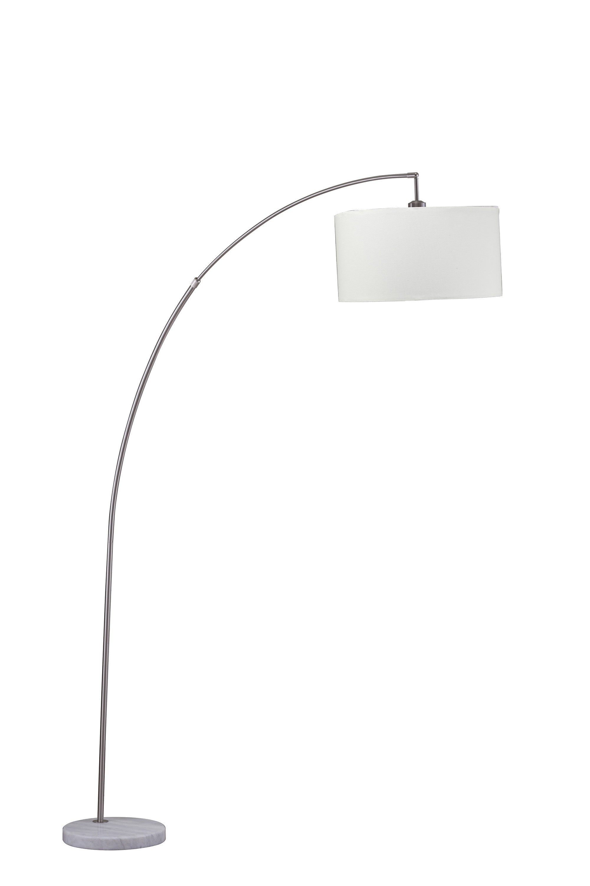 86" White And Silver Arc Floor Lamp With White Drum Shade - Homeroots - Flyclothing LLC