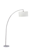 86" White And Silver Arc Floor Lamp With White Drum Shade - Homeroots