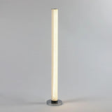49" White Column Floor Lamp With Clear Drum Shade - Homeroots