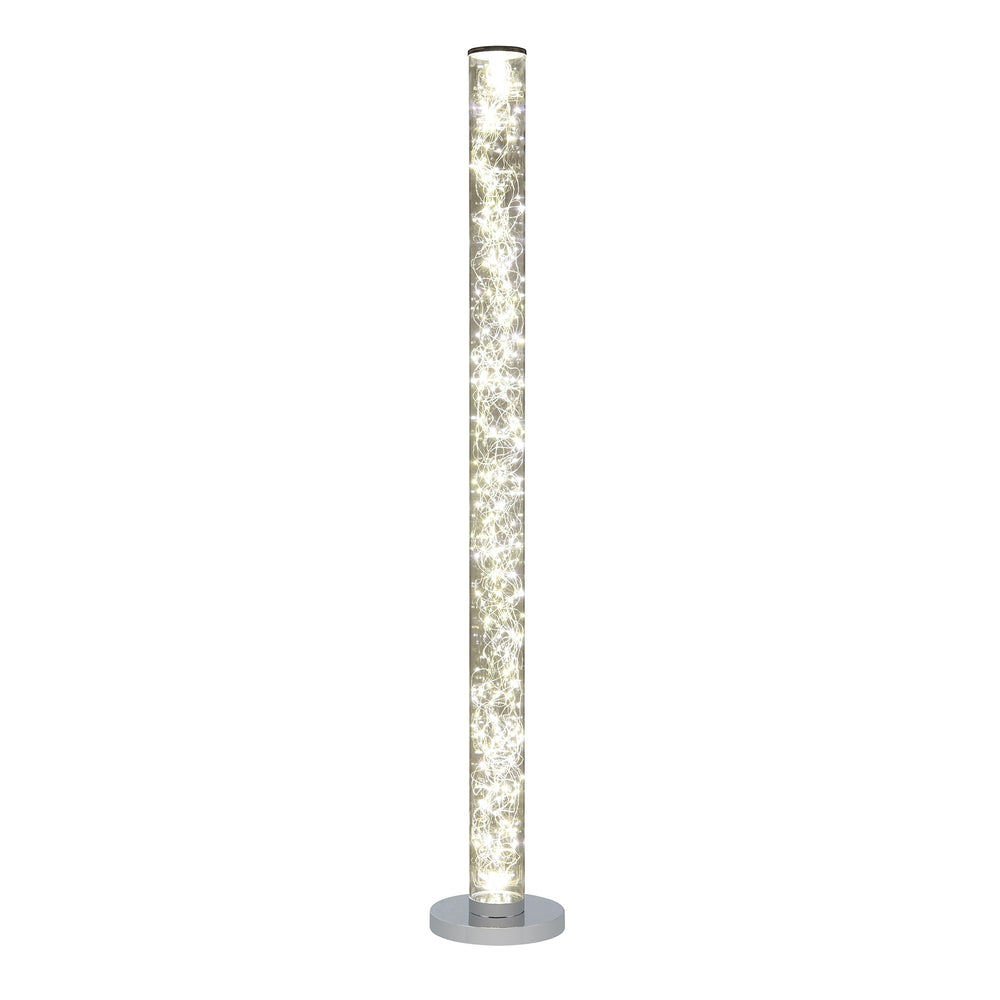 49" Steel LED Column Floor Lamp With Clear Drum Shade - Homeroots