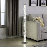 49" Steel LED Column Floor Lamp With Clear Drum Shade - Homeroots