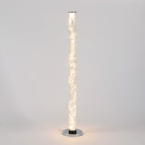 49" Steel LED Column Floor Lamp With Clear Drum Shade - Homeroots