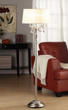 62" White Three Light Candelabra Floor Lamp With White Drum Shade - Homeroots