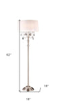 62" White Three Light Candelabra Floor Lamp With White Drum Shade - Homeroots