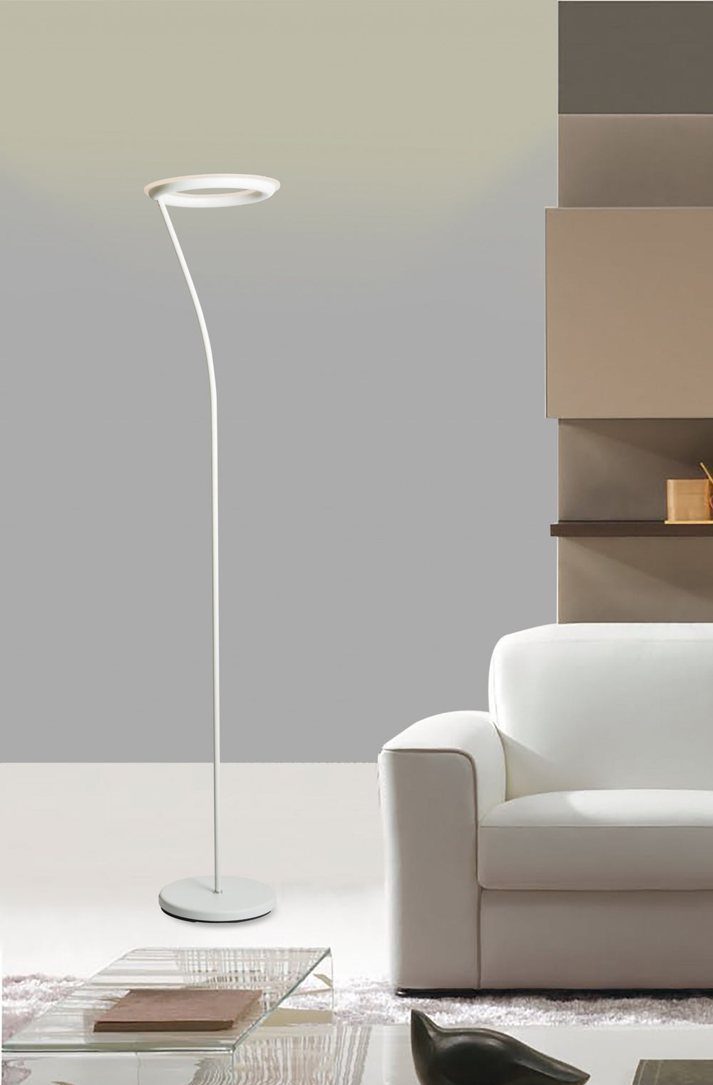 73" White LED Torchiere Floor Lamp - Homeroots - Flyclothing LLC