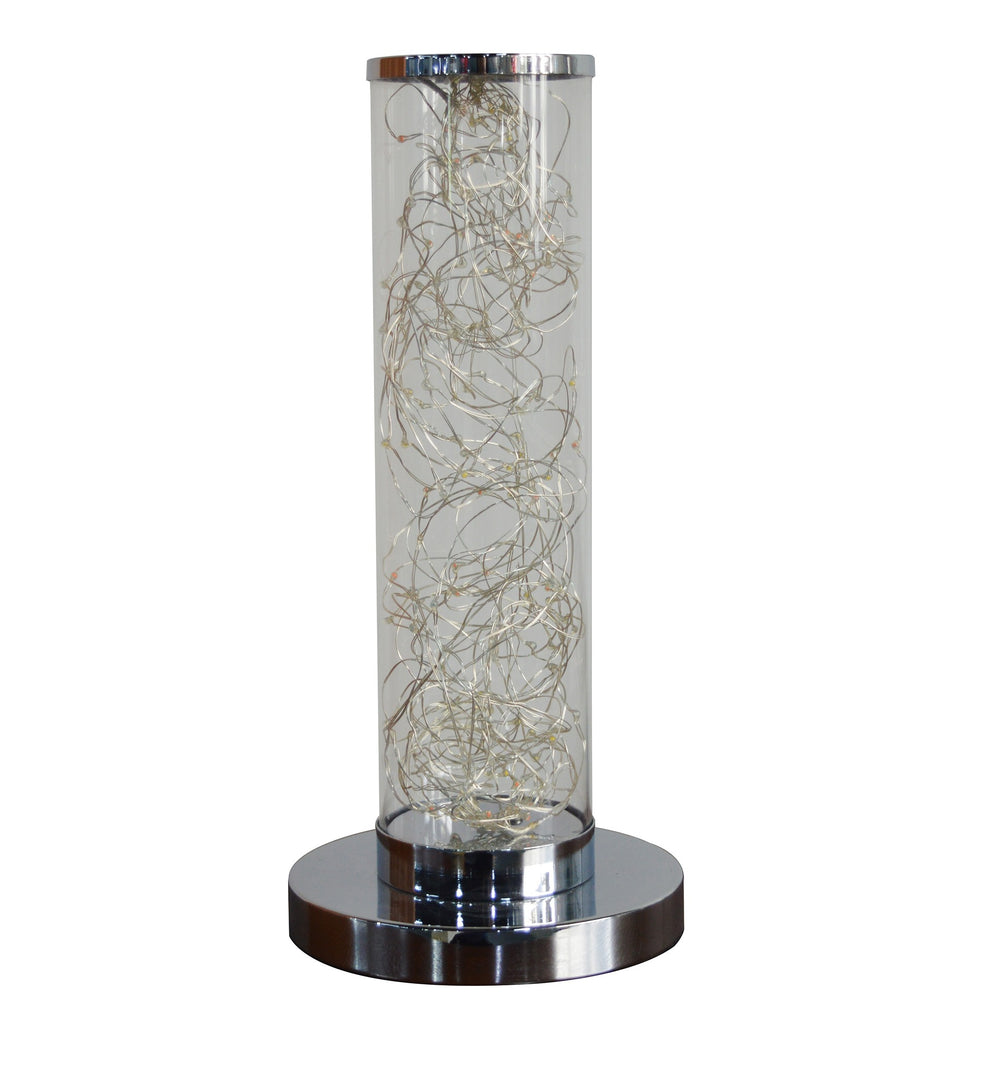 13" Silver Metal Column LED Table Lamp - Homeroots - Flyclothing LLC