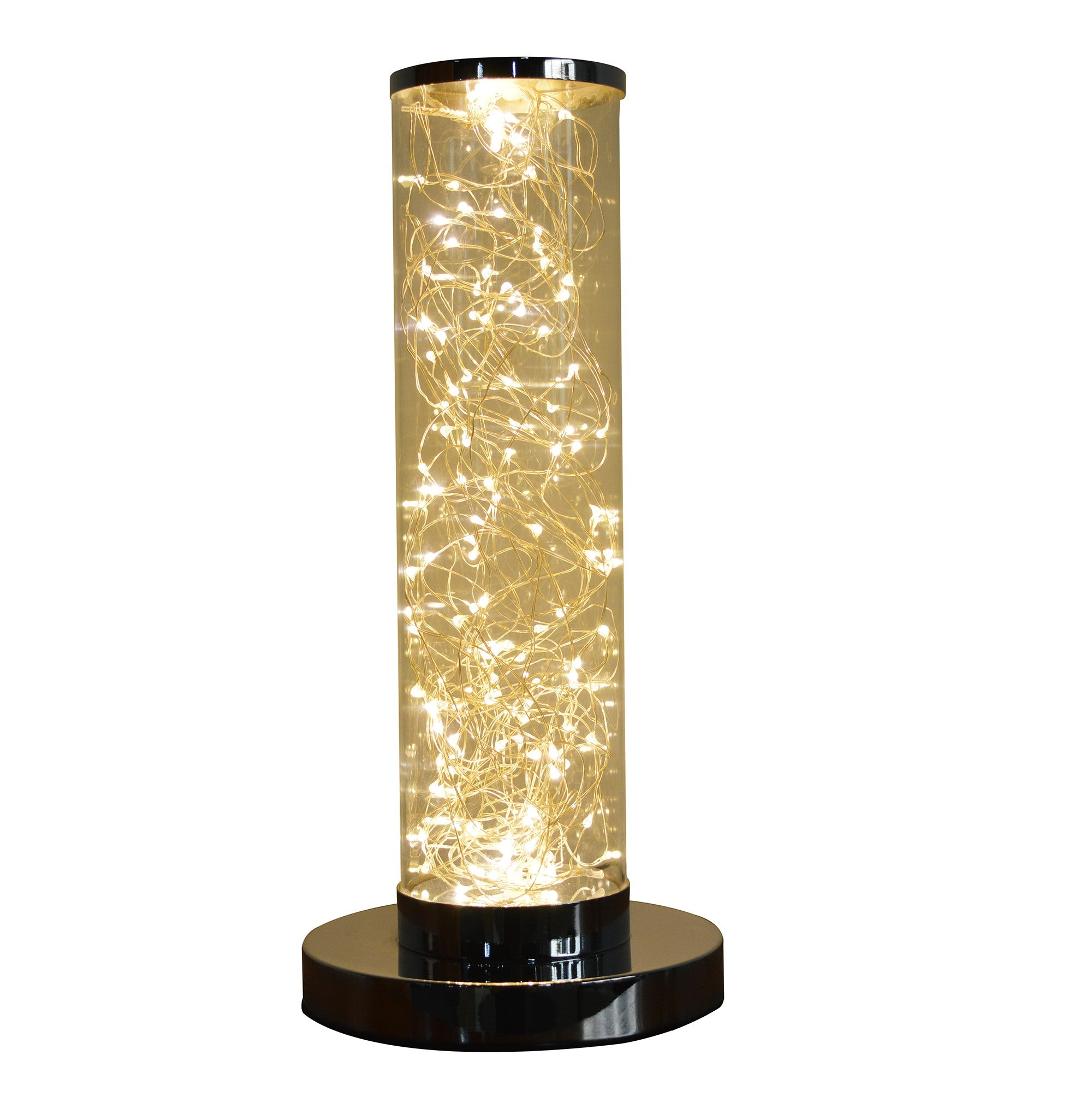 13" Silver Metal Column LED Table Lamp - Homeroots - Flyclothing LLC