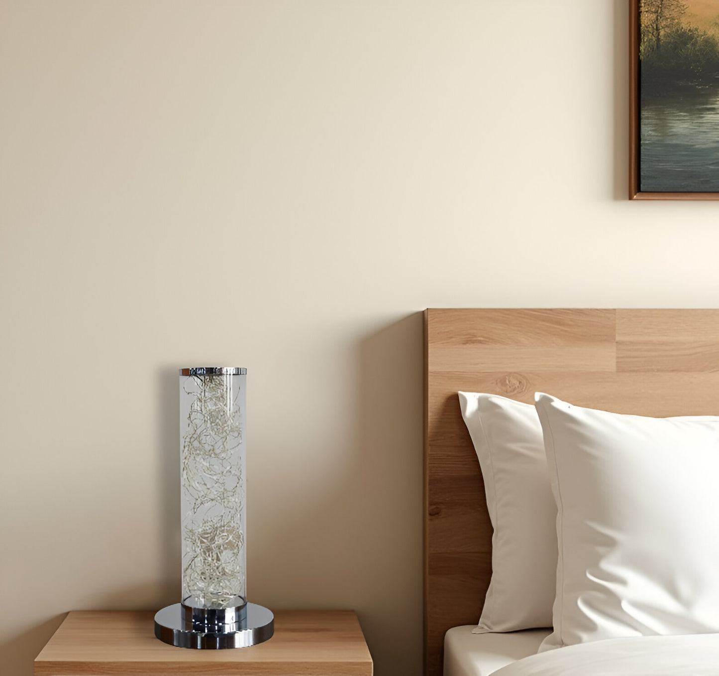 13" Silver Metal Column LED Table Lamp - Homeroots - Flyclothing LLC