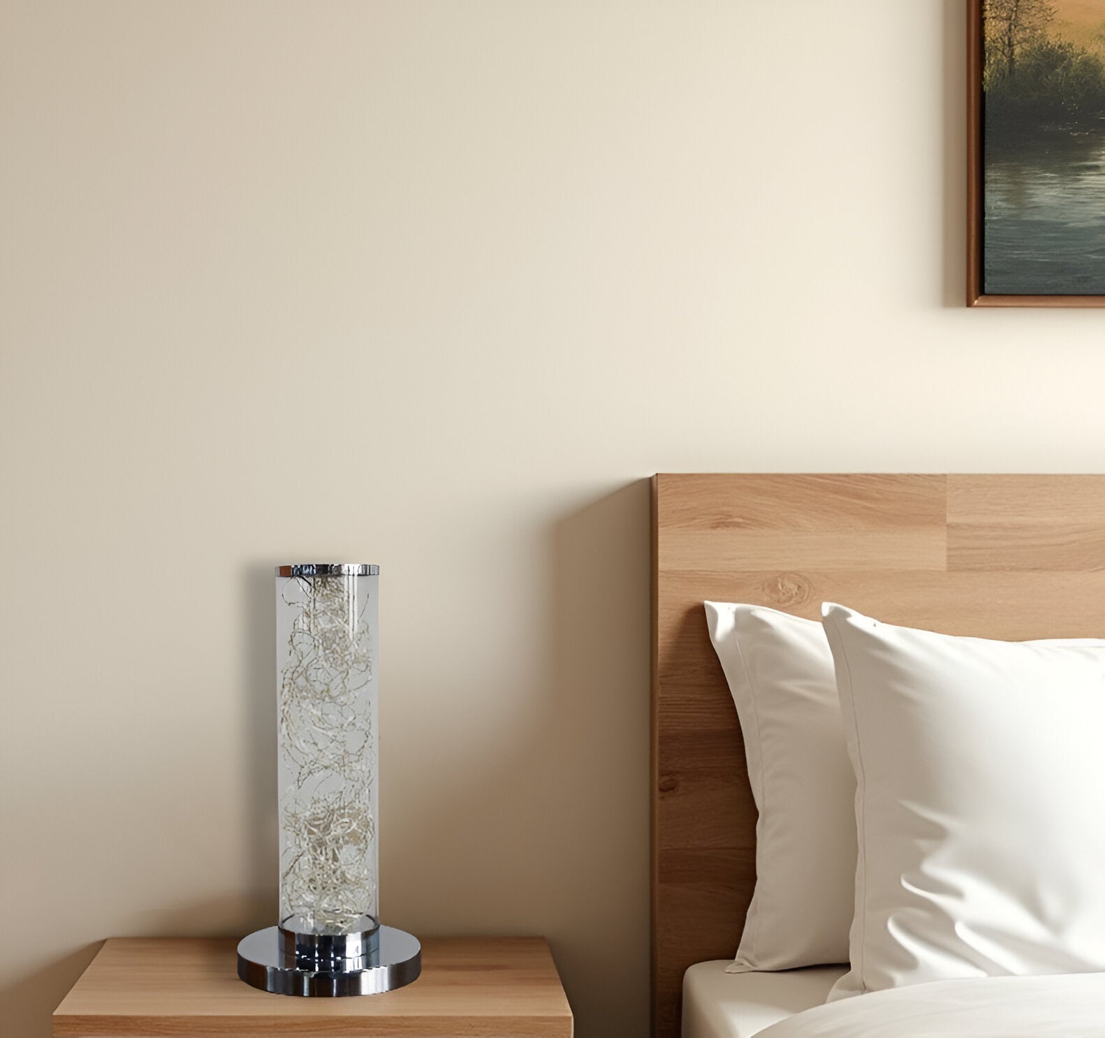 13" Silver Metal Column LED Table Lamp - Homeroots - Flyclothing LLC