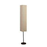 63" Black Column Floor Lamp With Off White Rectangular Paper Shade