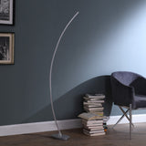 62" Silver And Soft White Arc LED Floor Lamp - Homeroots - Flyclothing LLC