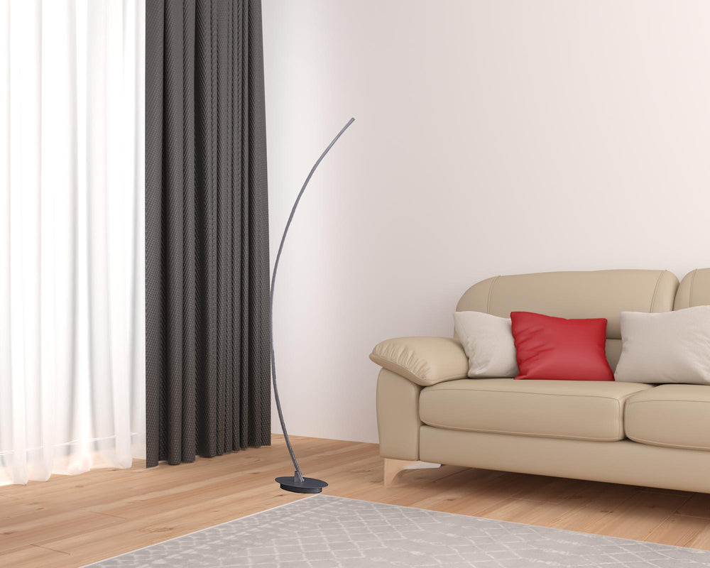 62" Silver And Soft White Arc LED Floor Lamp - Homeroots - Flyclothing LLC