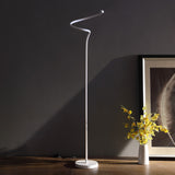 51" White LED Novelty Curvy Spiral Floor Lamp - Homeroots