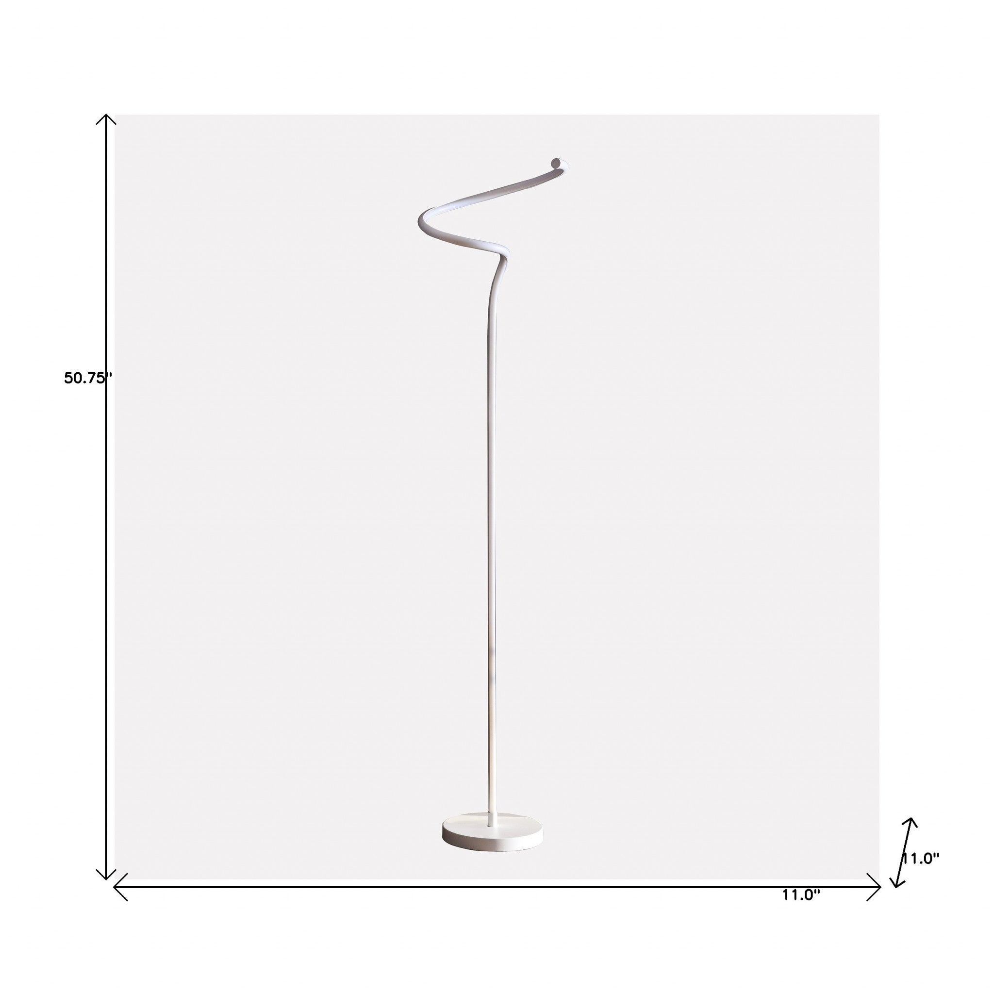 51" White LED Novelty Curvy Spiral Floor Lamp - Homeroots - Flyclothing LLC