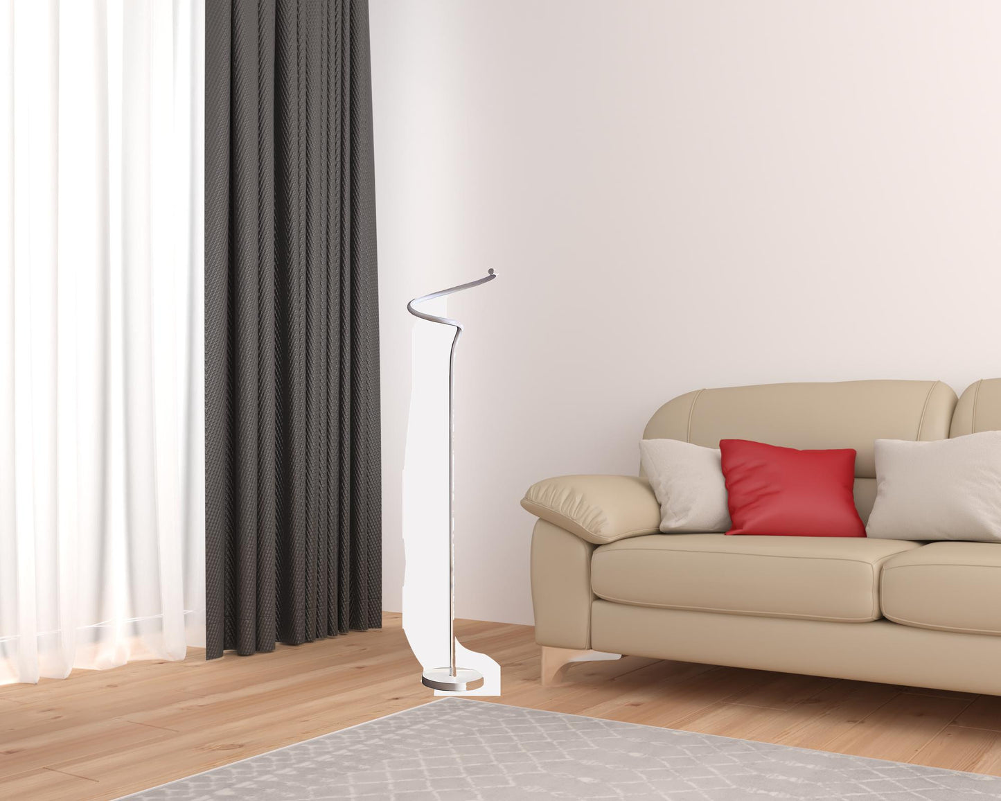 51" White LED Novelty Curvy Spiral Floor Lamp - Homeroots - Flyclothing LLC