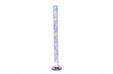 49" Steel LED Column Floor Lamp With Clear Drum Shade