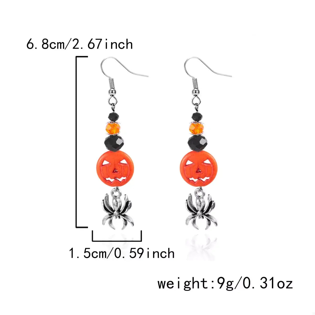 Halloween Spider Pumpkin Drop Earrings - Trendsi - Flyclothing LLC