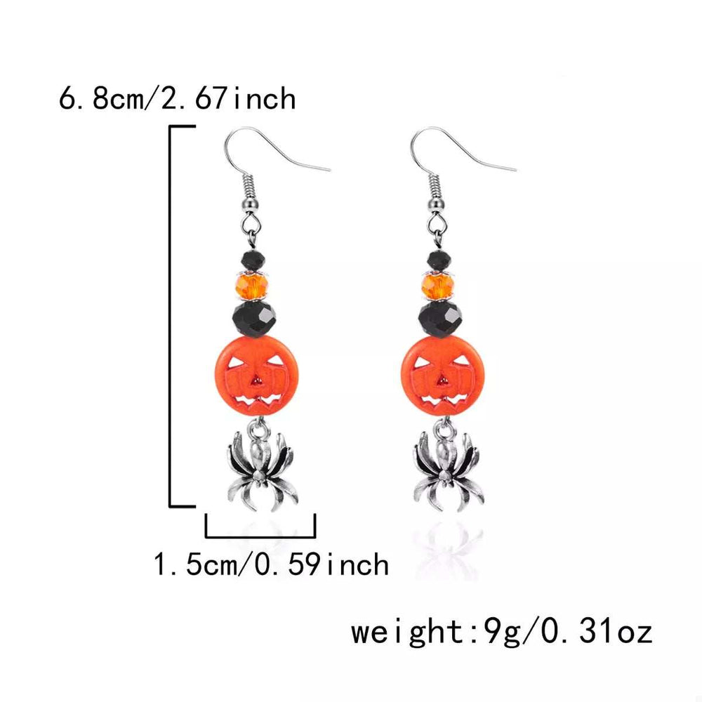 Halloween Spider Pumpkin Drop Earrings - Trendsi - Flyclothing LLC