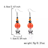 Halloween Spider Pumpkin Drop Earrings - Trendsi - Flyclothing LLC
