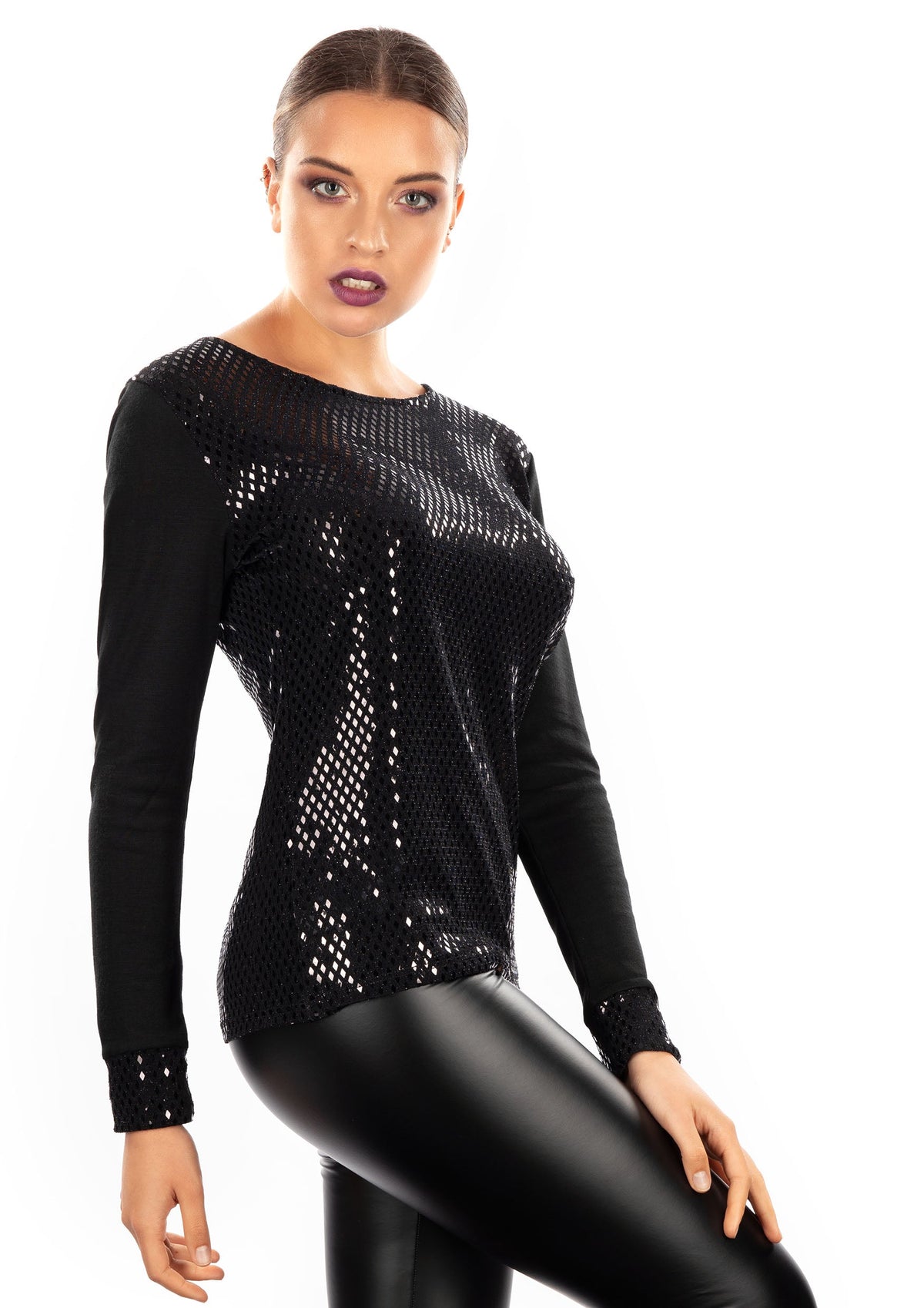 EGI Exclusive Merino Wool Blend Lurex Long Sleeved Top. Proudly Made in Italy. - tittimitti - Flyclothing LLC