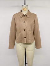 Collared Neck Button Up Jacket - Trendsi - Flyclothing LLC