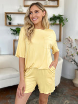 Basic Bae Bamboo Full Size Round Neck Drop Shoulder T-Shirt and Shorts Set - ShopBasicbae - Flyclothing LLC
