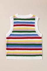 Contrast Round Neck Sweater Vest - Trendsi - Flyclothing LLC