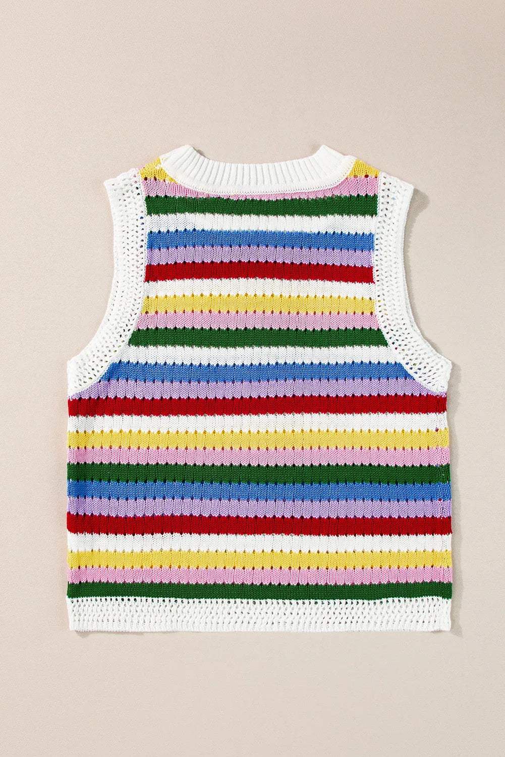 Contrast Round Neck Sweater Vest - Trendsi - Flyclothing LLC