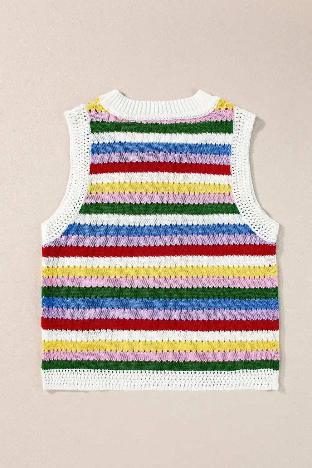 Contrast Round Neck Sweater Vest - Trendsi - Flyclothing LLC
