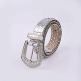PU Leather Rhinestone Belt - Trendsi