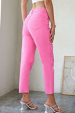 Star Raw Hem Distressed Jeans - Trendsi - Flyclothing LLC