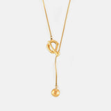 Stainless Steel Bead Necklace - Trendsi - Flyclothing LLC