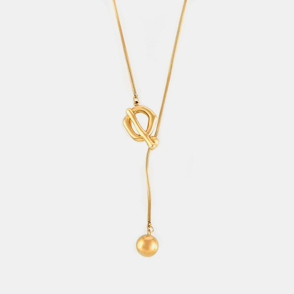 Stainless Steel Bead Necklace - Trendsi