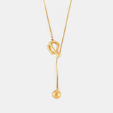 Stainless Steel Bead Necklace - Trendsi