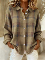 Plaid Button-Up Cardigan - Trendsi - Flyclothing LLC