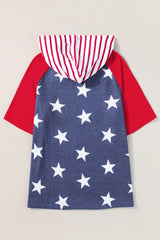 Stars and Stripes Print Drawstring Hoodie - Trendsi - Flyclothing LLC