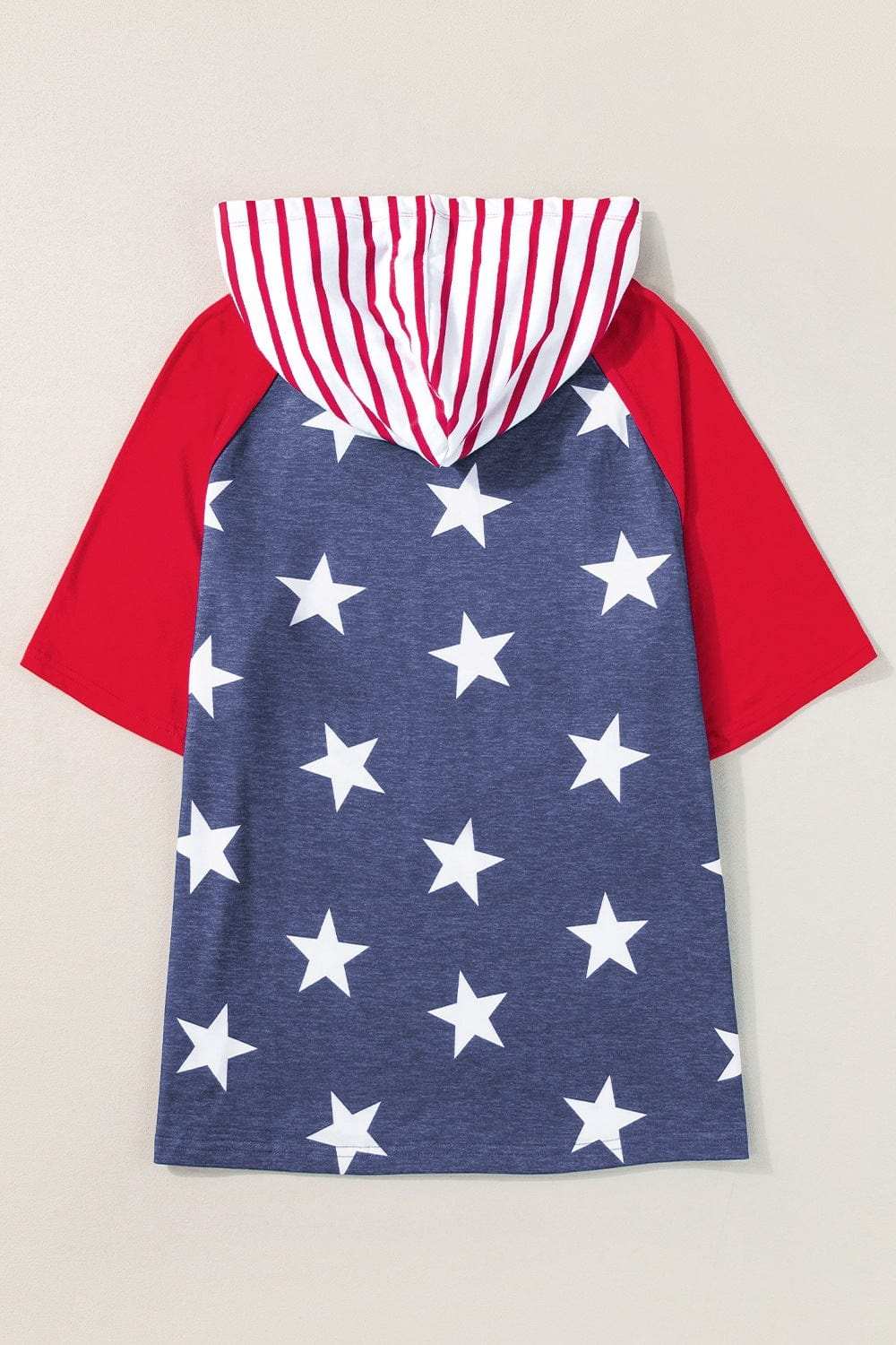 Stars and Stripes Print Drawstring Hoodie - Trendsi - Flyclothing LLC