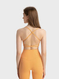 Millennia Crisscross Back Scoop Neck Active Cami with Detachable Chest Pads - Trendsi - Flyclothing LLC