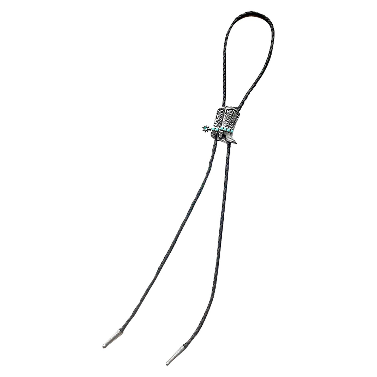 Rockmount Ranch Wear Silver Cowboy Boots with Turquoise Inlay Western Bolo Tie - Rockmount Clothing - Flyclothing LLC