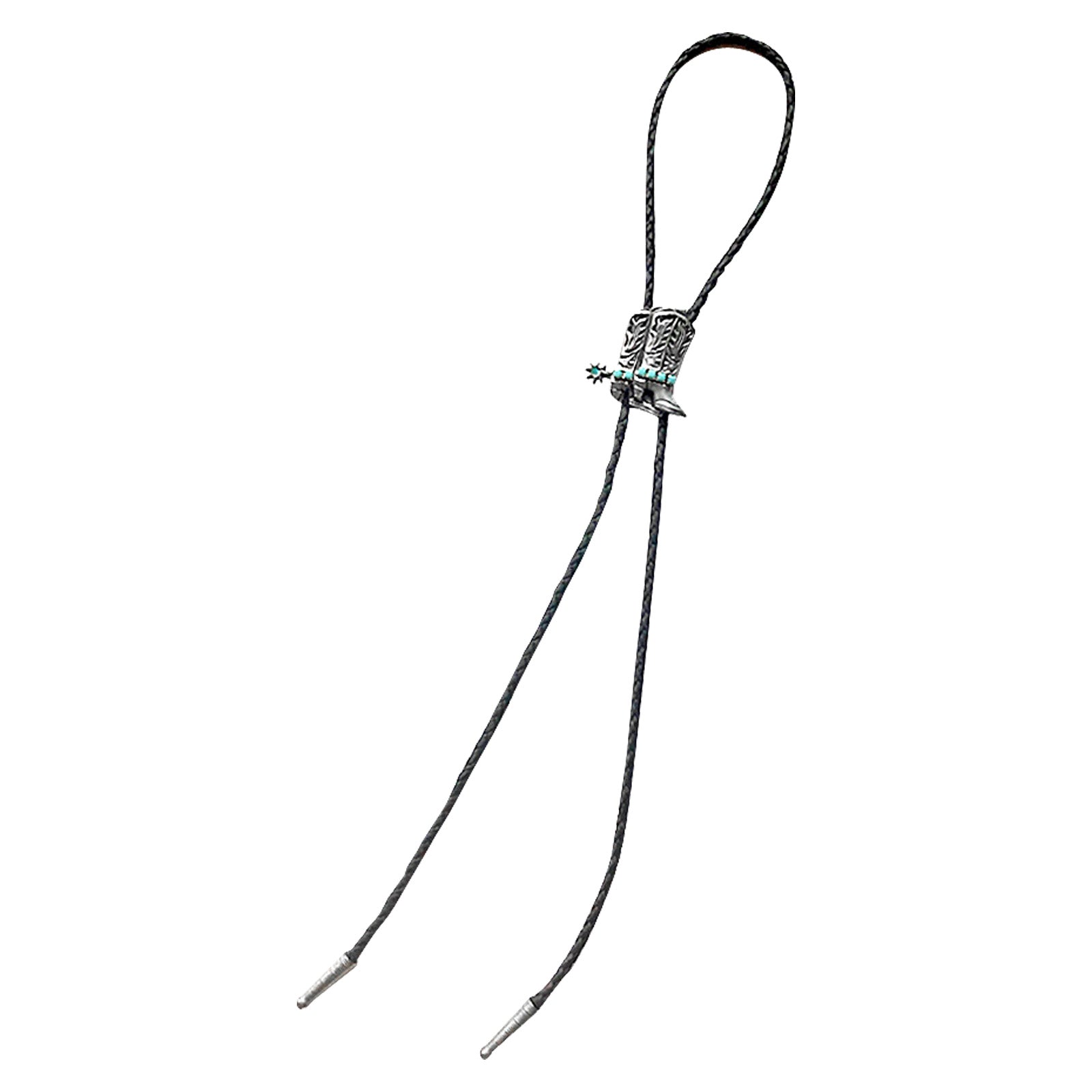 Rockmount Ranch Wear Silver Cowboy Boots with Turquoise Inlay Western Bolo Tie - Rockmount Clothing - Flyclothing LLC