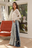 BiBi Textured Sheer Boat Neck Top - Trendsi - Flyclothing LLC