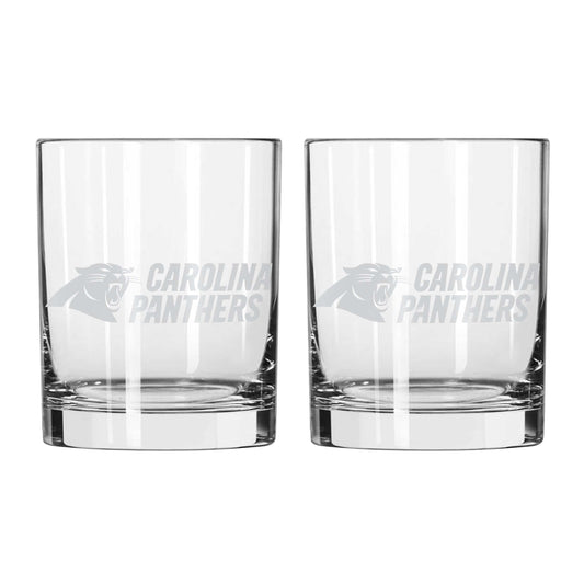 Carolina Panthers 14oz Frost Rocks Glass - Logo Brands - Flyclothing LLC