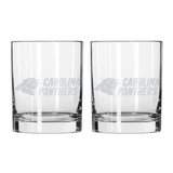 Carolina Panthers 14oz Frost Rocks Glass - Logo Brands - Flyclothing LLC