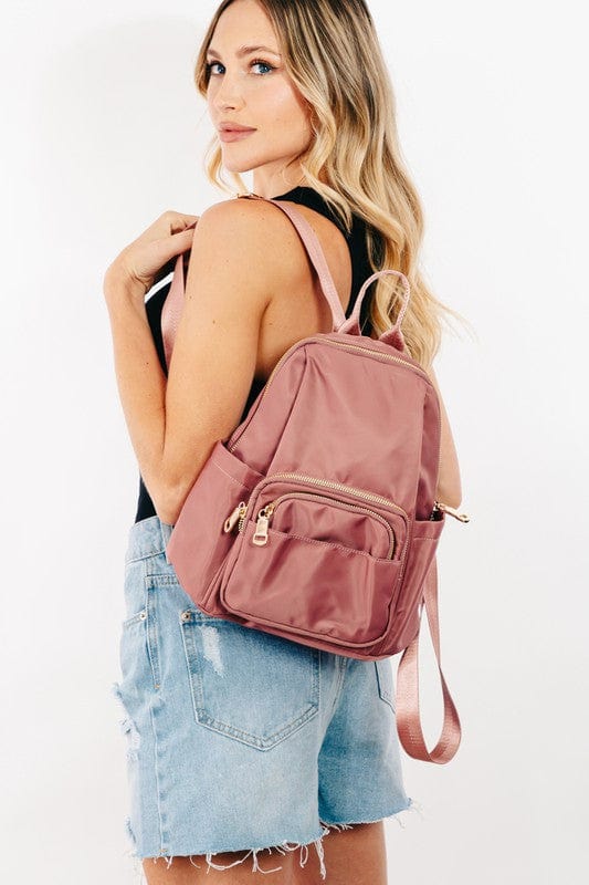 Fame Multi Pocket Nylon Backpack Bag - Trendsi