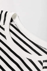 Slit Striped Round Neck Long Sleeve Sweatshirt - Trendsi - Flyclothing LLC