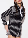 Striped Collared Neck Long Sleeve Shirt - Trendsi