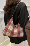 Plaid Adjustable Strap Handbag - Trendsi - Flyclothing LLC