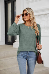 Round Neck Long Sleeve T-Shirt - Trendsi - Flyclothing LLC