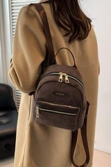 Suede Adjustable Strap Backpack Bag - Trendsi - Flyclothing LLC
