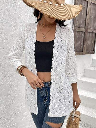 Lace Open Front Cover Up - Trendsi - Flyclothing LLC